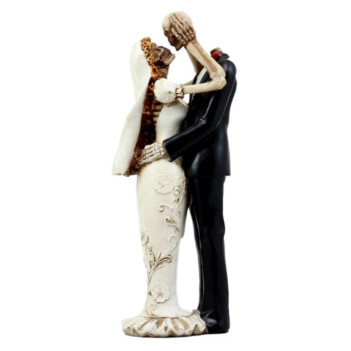 Day Of The Dead Ball Wedding Skeleton Bride Groom Figurine