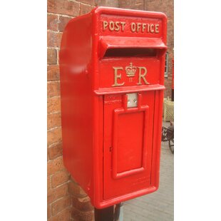 Briefkasten auf Ständer Aluminium Rot Dekorativ Post Kiste