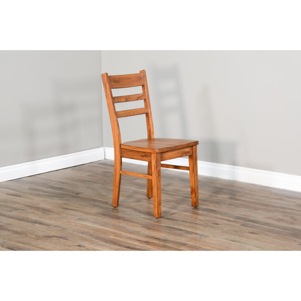 Union Rustic Lyn Solid Wood Ladder Back Side Chair in ...