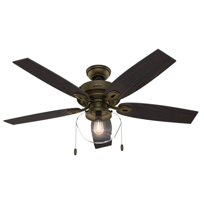 Union Rustic 52 Heskett 5 Blade Ceiling Fan Light Kit Included