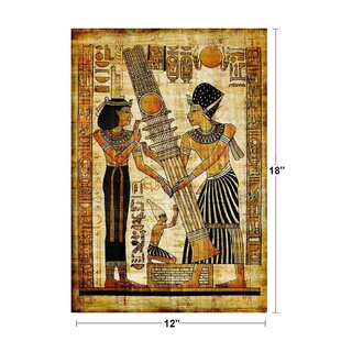 Genuine Egyptian Hieroglyphic Papyrus Hand Painted 17” X 13.5” Good Quality 