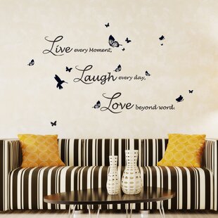White, Large DigTour WallArt Live Love Laugh Words & Letters Wall Stickers Vinyl Wall Decals Quotes 
