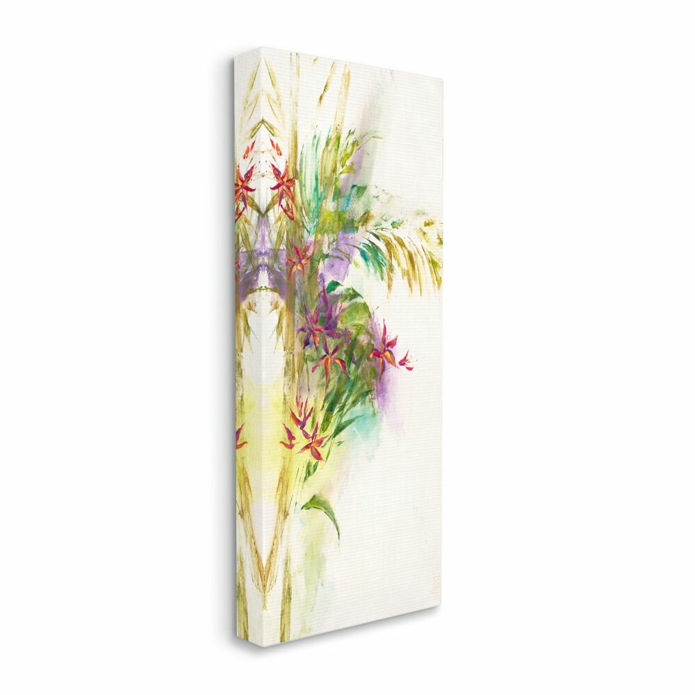 Bay Isle Home Tropical Flower Bouquet Abstract Green Purple by Dina D ...