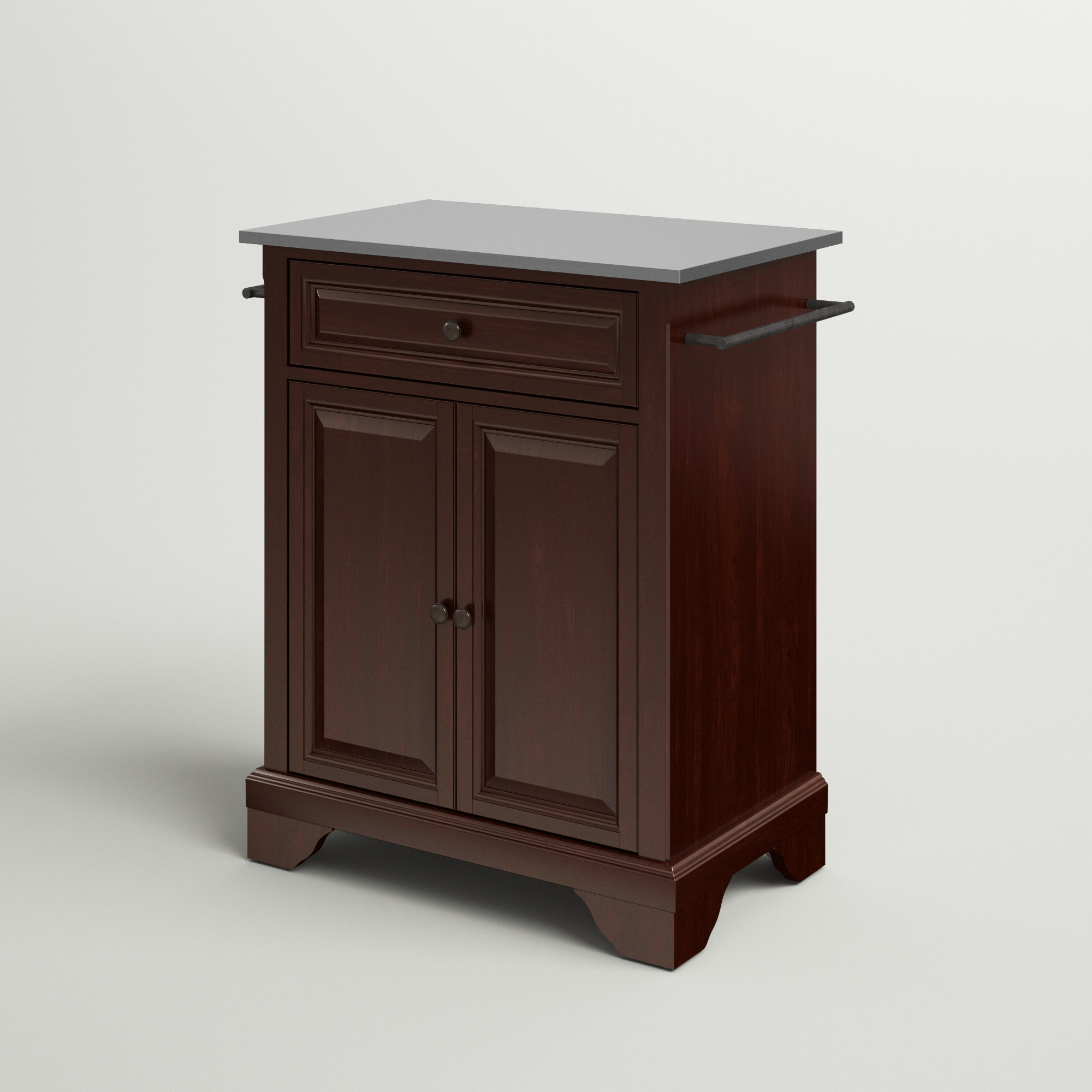 Three Posts™ Hedon 31'' Wide Rolling Kitchen Cart with Stainless Steel