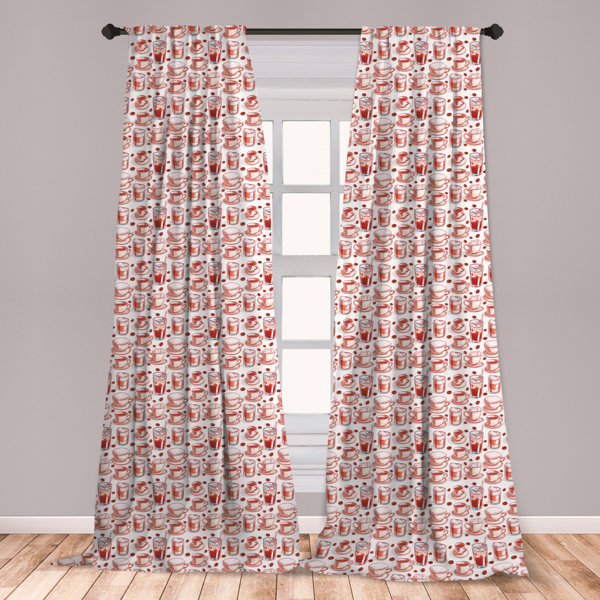 East Urban Home Coffee Art Room Darkening Rod Pocket Curtain
