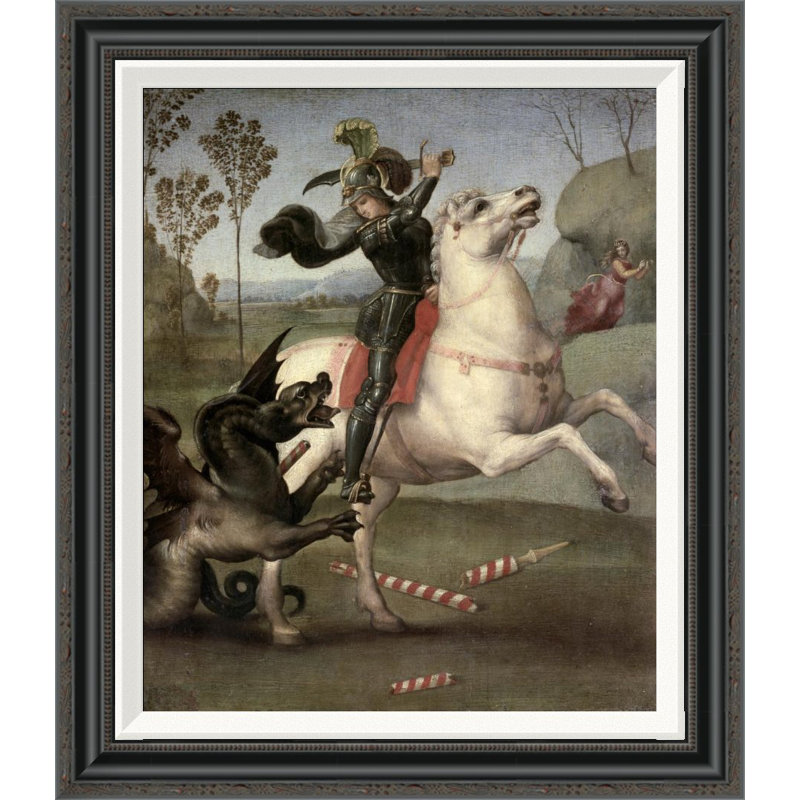 Global Gallery St George Fighting The Dragon By Raphael Framed