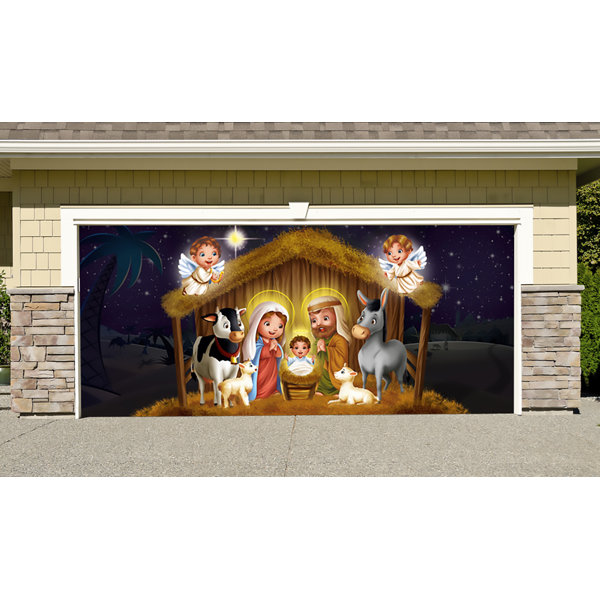 The Holiday Aisle® Outdoor Decoration Nativity Scene Christmas Door