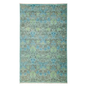 One-of-a-Kind Vibrance Hand-Knotted Blue Area Rug