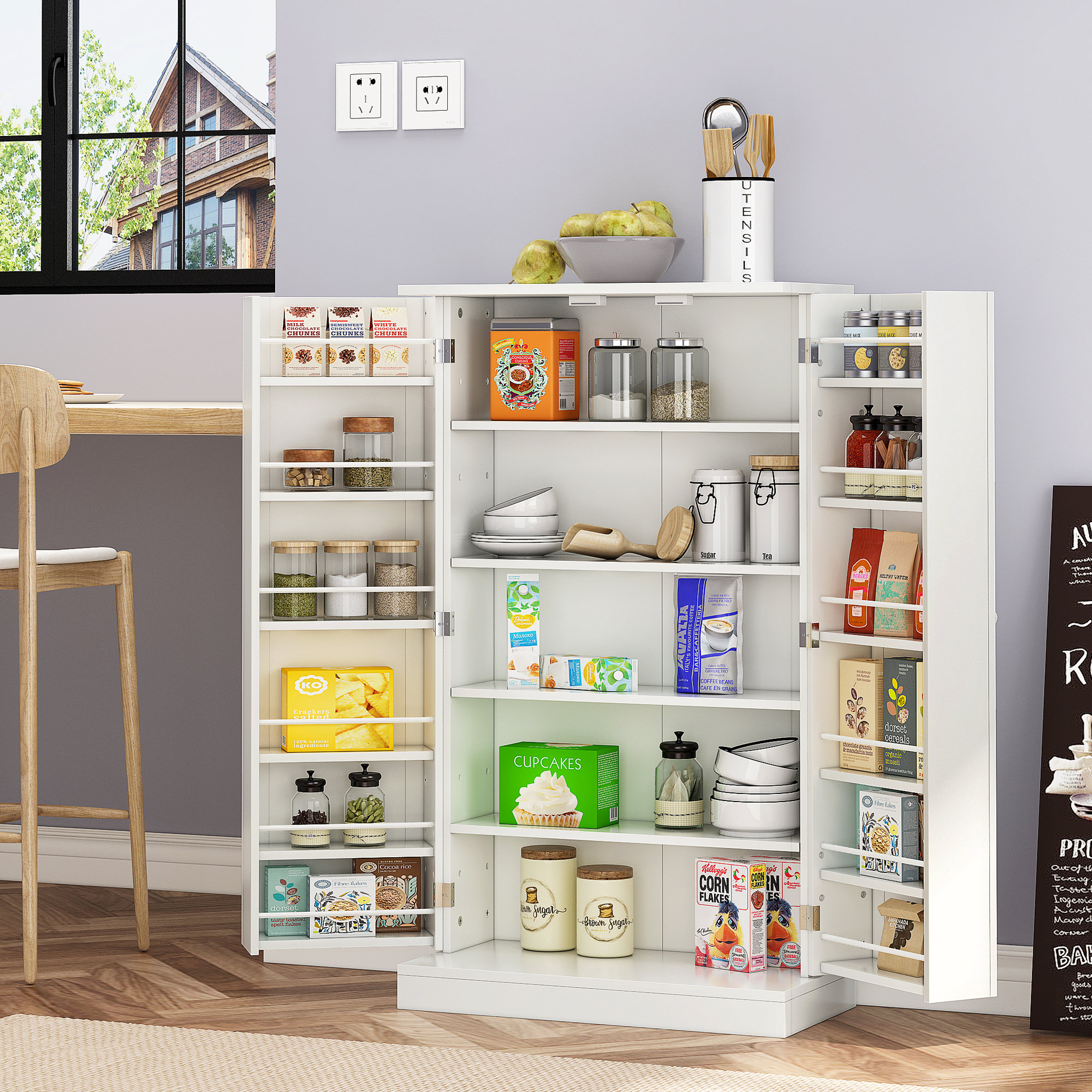 Ebern Designs Kevious Kitchen Storage Pantry & Reviews Wayfair