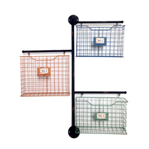 Metal Wall File wire basket wall organizer | wayfair Metal Wall File wire basket wall organizer | wayfair