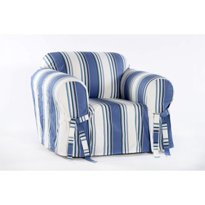 Cotton Duck Box Cushion Armchair Slipcover by Beachcrest Home