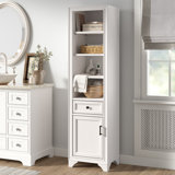 Farmhouse Rustic Linen Tower Bathroom Cabinets Shelves Birch Lane