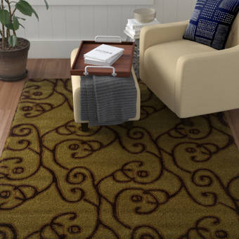 East Urban Home Mihai Wool Yellow Light Green Orange Area Rug Wayfair