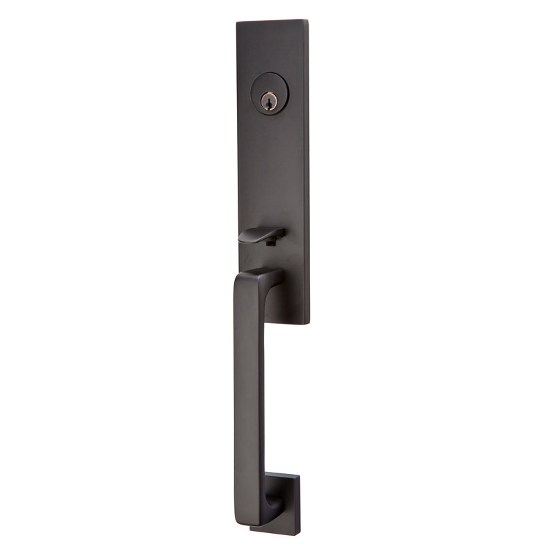 Emtek Davos Double Cylinder Keyed Entry Handleset Wayfair