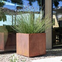 Metal Rusty Tall Square Pot Planter 62 cm & 82 cm 
