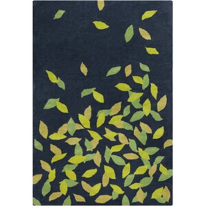 Belmont Hand Tufted Wool Navy Blue/Green Area Rug