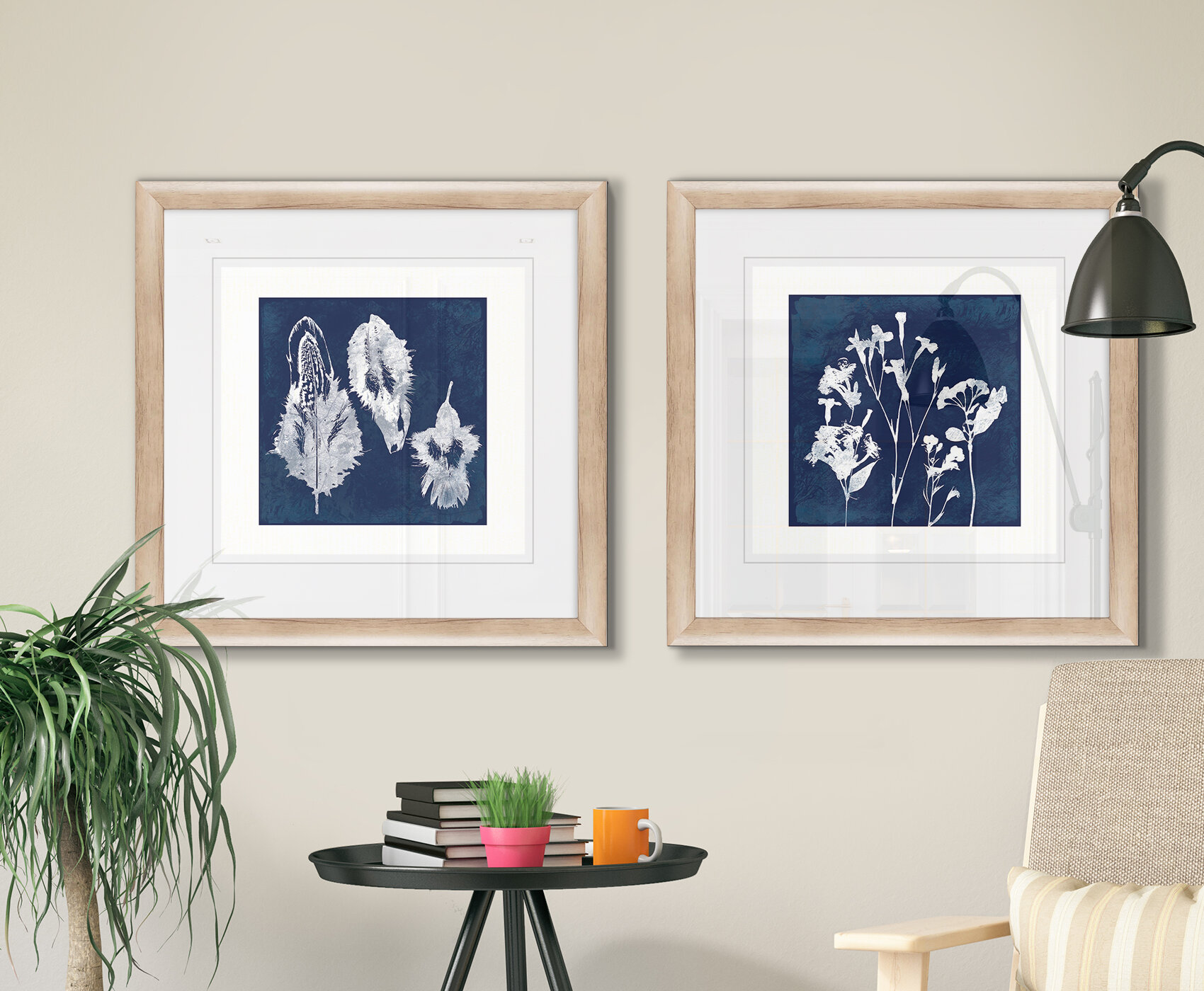 Darby Home Co Cyanotype Botanical I - 2 Piece Picture Frame Print ...