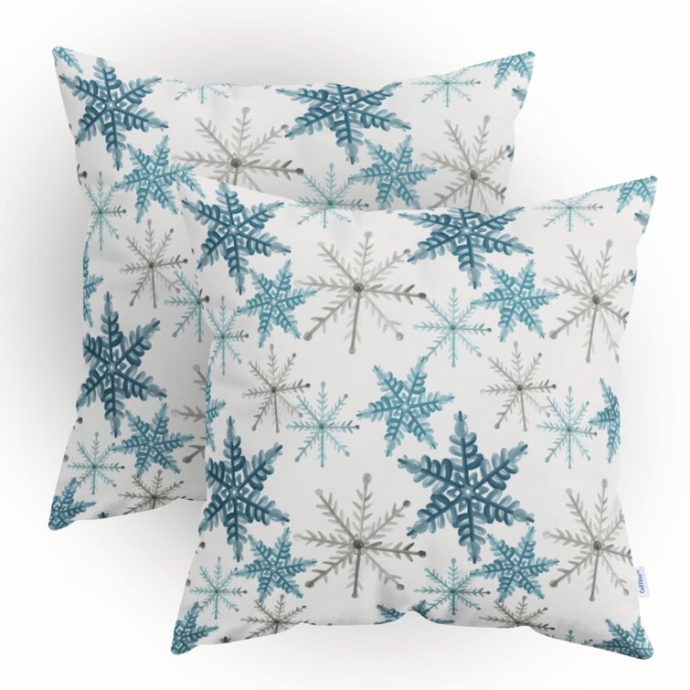 18" Christmas Snowflake Print Throw Pillow Case Cushion Cover Soft Home Decor 