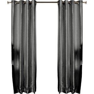 Fortune Dupioni Solid Room Darkening Thermal Grommet Single Curtain Panel