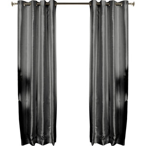 Fortune Dupioni Solid Room Darkening Thermal Grommet Single Curtain Panel