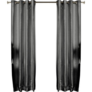 Fortune Dupioni Solid Room Darkening Thermal Grommet Single Curtain Panel