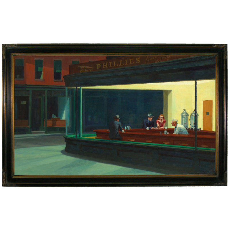 Vault W Artwork Nighthawks By Edward Hopper Framed Painting