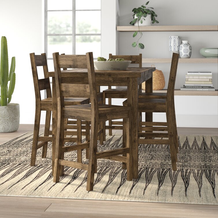 counter height solid wood dining set