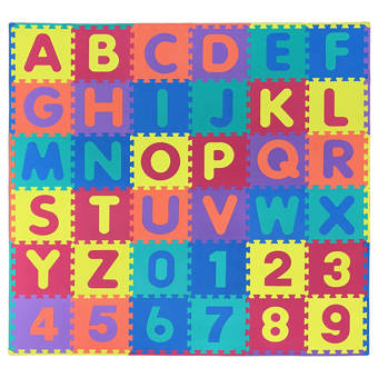 Ottomanson Alphabet And Numbers Interlocking Puzzly Foam Playmat