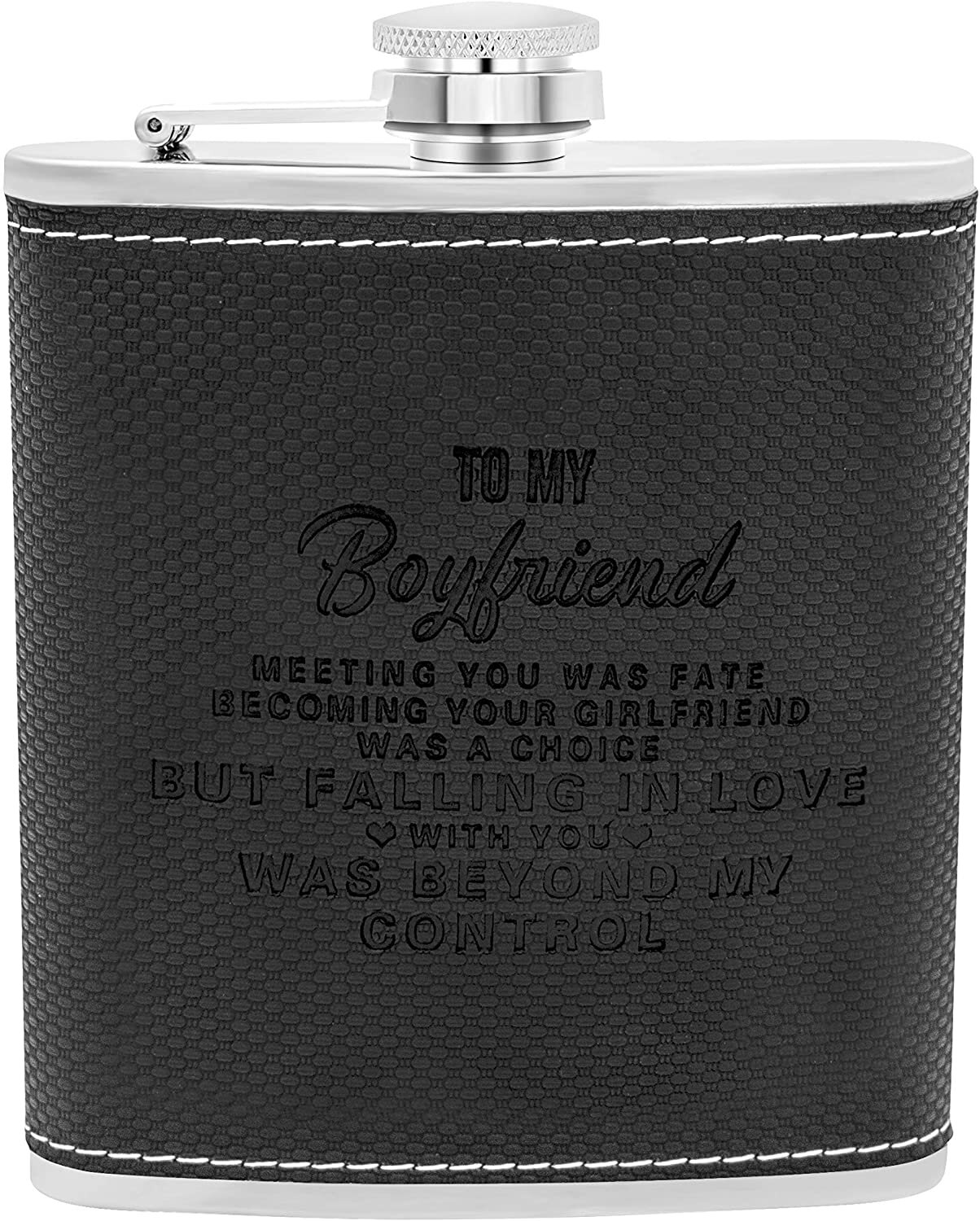 Black Flask Engraved Gift Personalized 