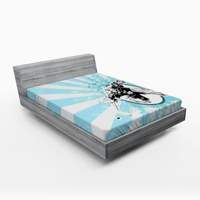Hockey Fitted Sheet East Urban Home Size Queen