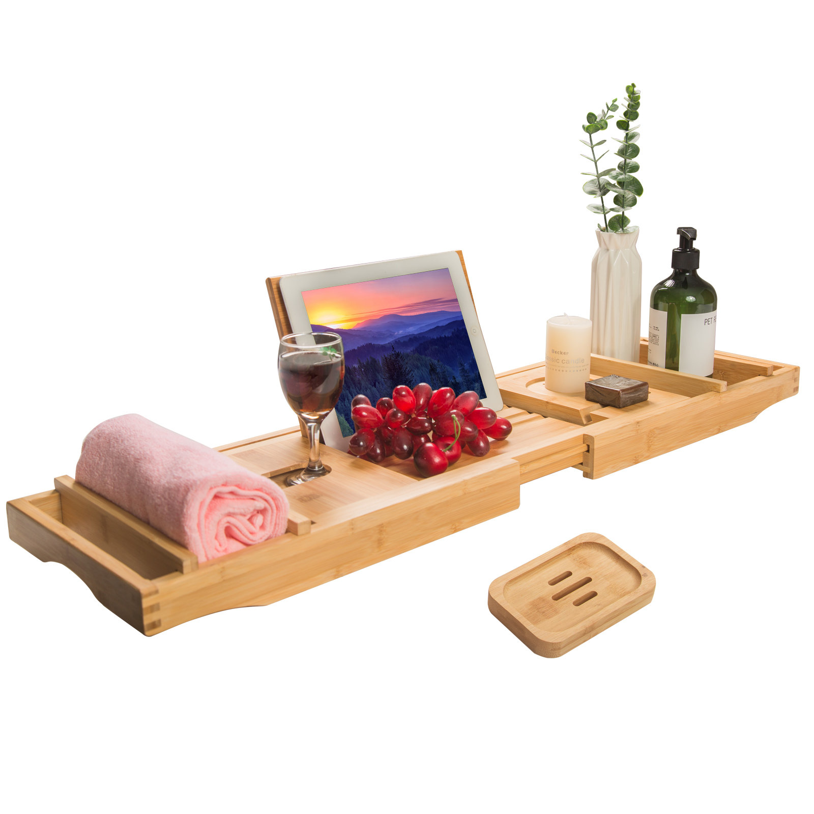 Rebrilliant Lestine Freestanding Bamboo Bath Caddy Wayfair