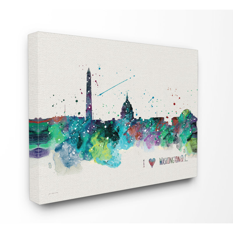 Wrought Studio I Heart Love D C Paint Splatter Acrylic Painting