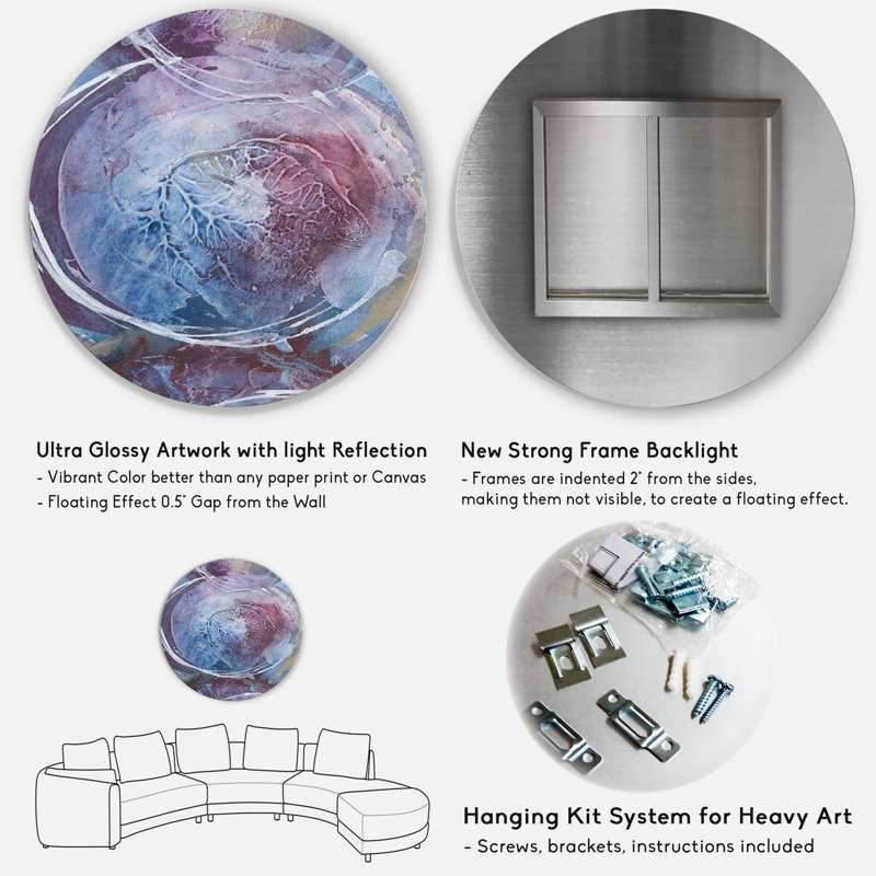 East Urban Home Purple Starting Over I Painting On Metal Circle