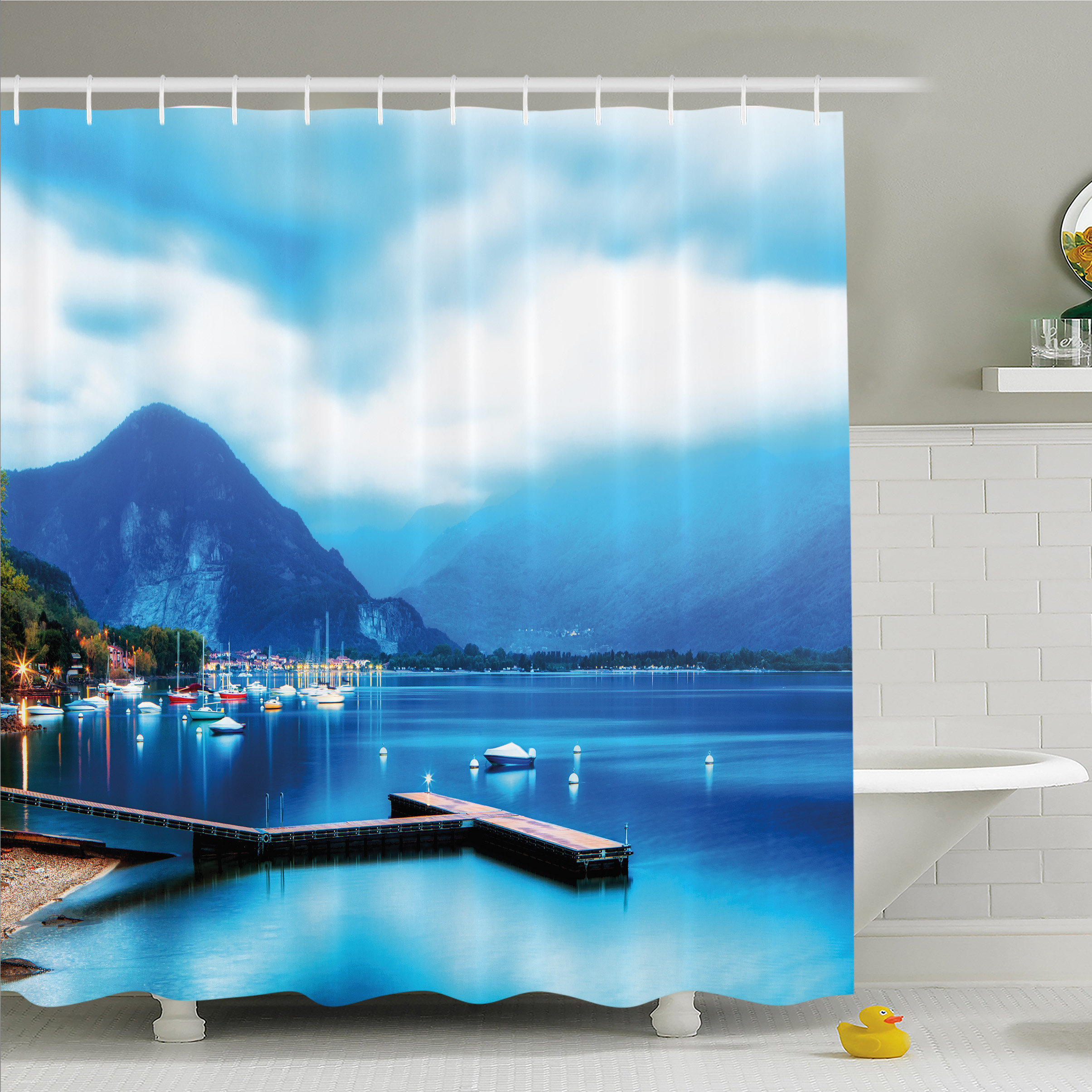 East Urban Home Scenery House Italian Village With Harbor And Sail