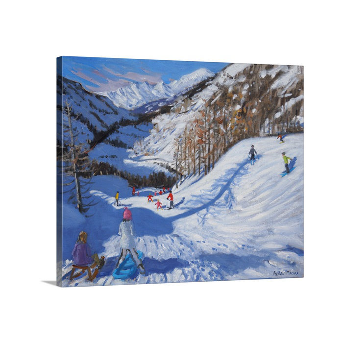 Canvas On Demand Shadow Of A Fir Tree And Skiers Tignes By
