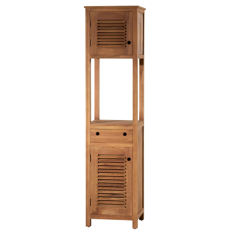 Tikamoon Coline 47 X 190cm Free Standing Tall Bathroom Cabinet Wayfair Co Uk
