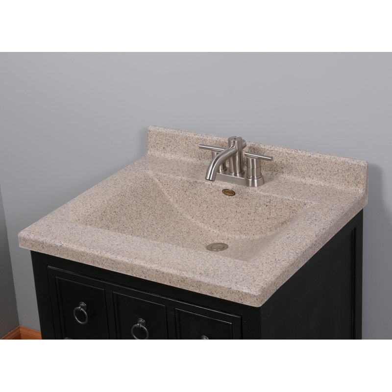 Satin Stone Center Wave 25 Single Bathroom Vanity Top Wayfair Center Wave 25 Single Bathroom Vanity Top