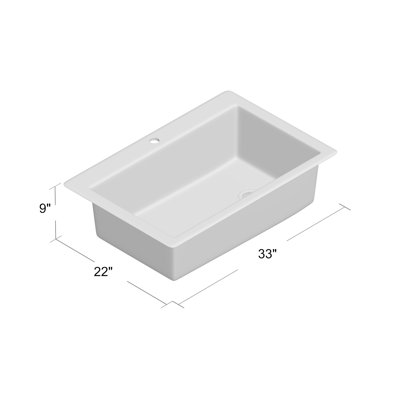 Karran Drop-in Quartz Composite 33'' X 22'' 1-Hole Single Bowl Kitchen Sink