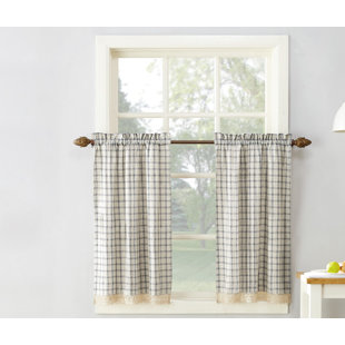 Tier Valances Kitchen Curtains You Ll Love Wayfair Maisie Plaid Cafe Curtain Set Of 2
