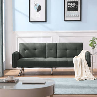 Latitude Run Byata Twin Or Smaller 26 5 Tufted Back Futon Chair Wayfair