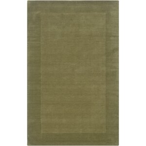 Hand-Woven Green Area Rug