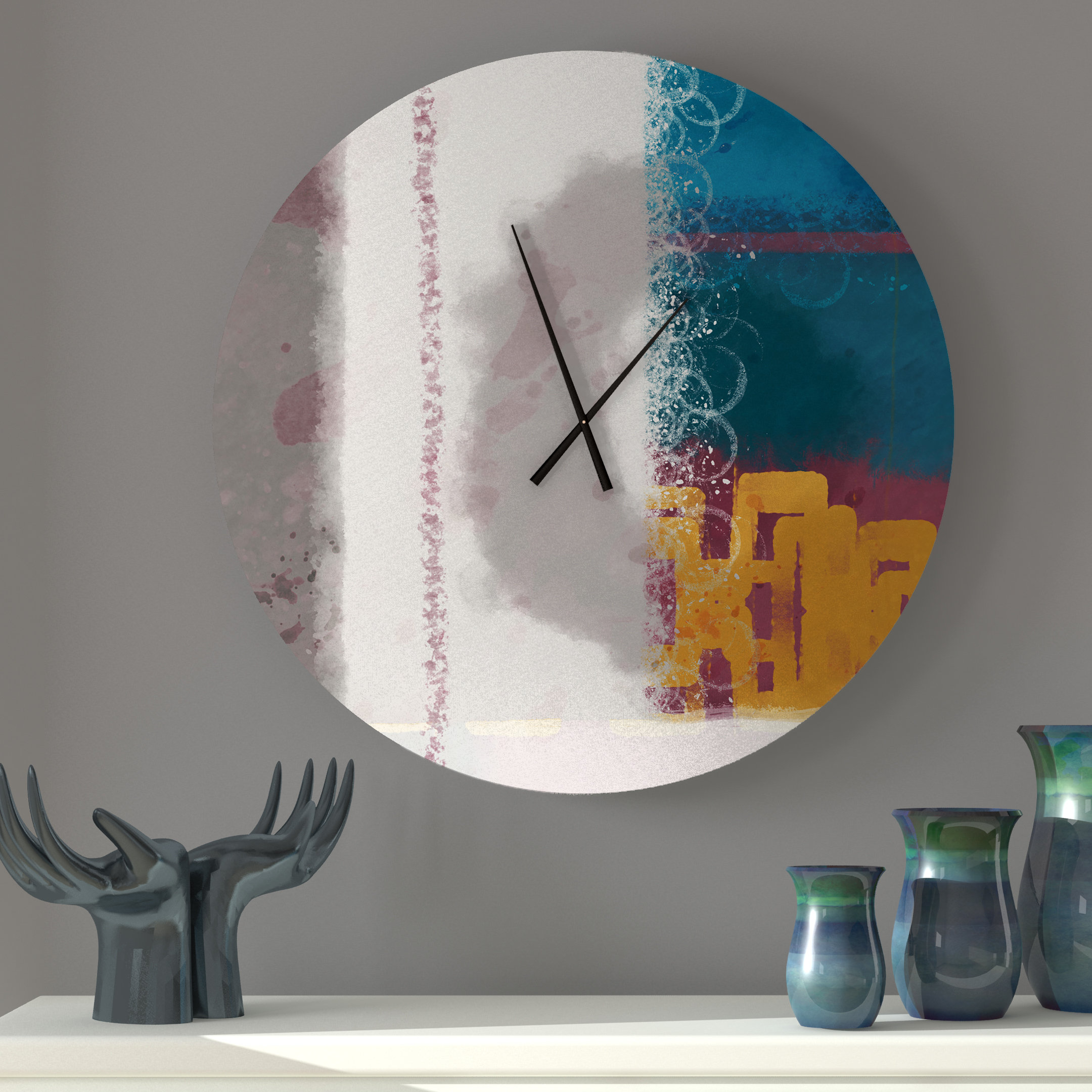 Latitude Run Organic Enlivening Abstract Metal Wall Clock Wayfair