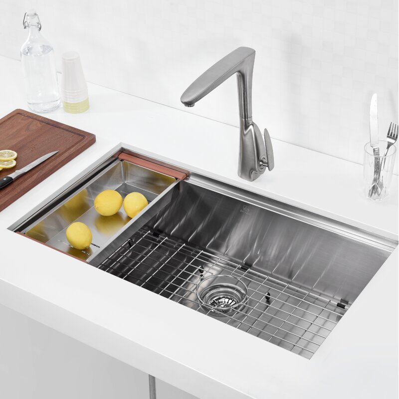 Aegis 33 L X 19 W Undermount Kitchen Sink With Cutting Board And Colander