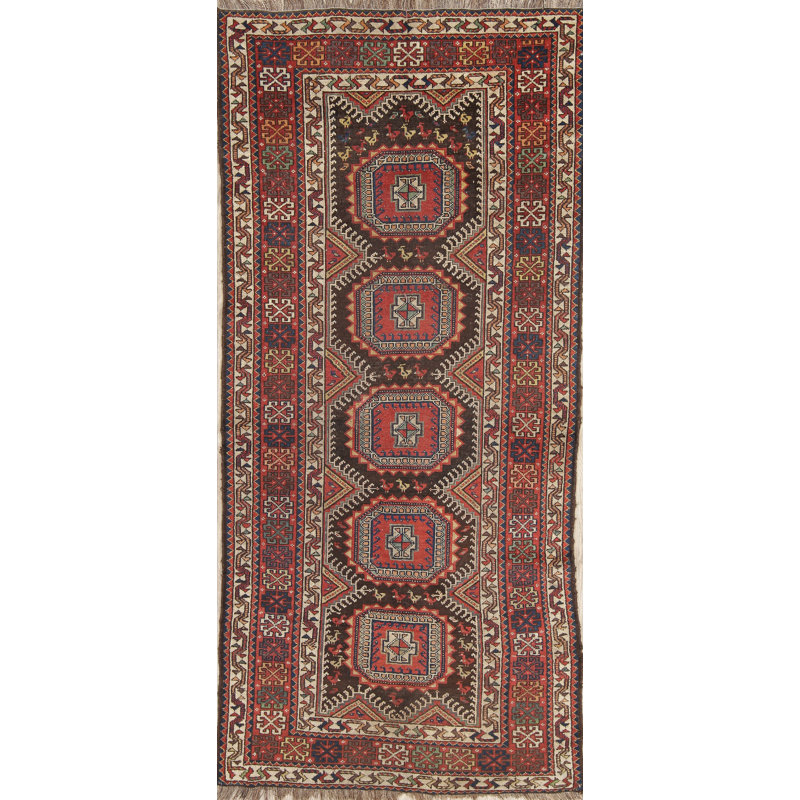 Rugsource One Of A Kind Qashqai Hand Knotted Red 3 9 X 8 1 Runner Wool Area Rug Wayfair