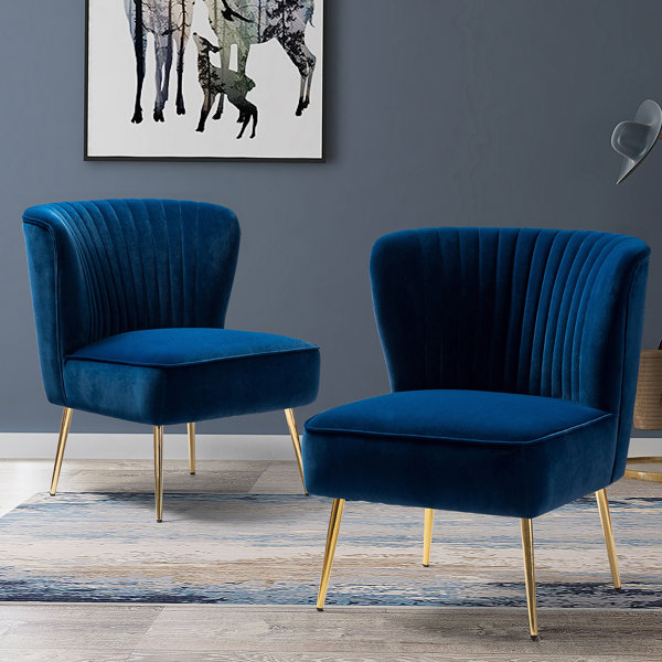 Etta Avenue Gregory 29 5 Wide Tufted Velvet Side Chair Reviews Wayfair