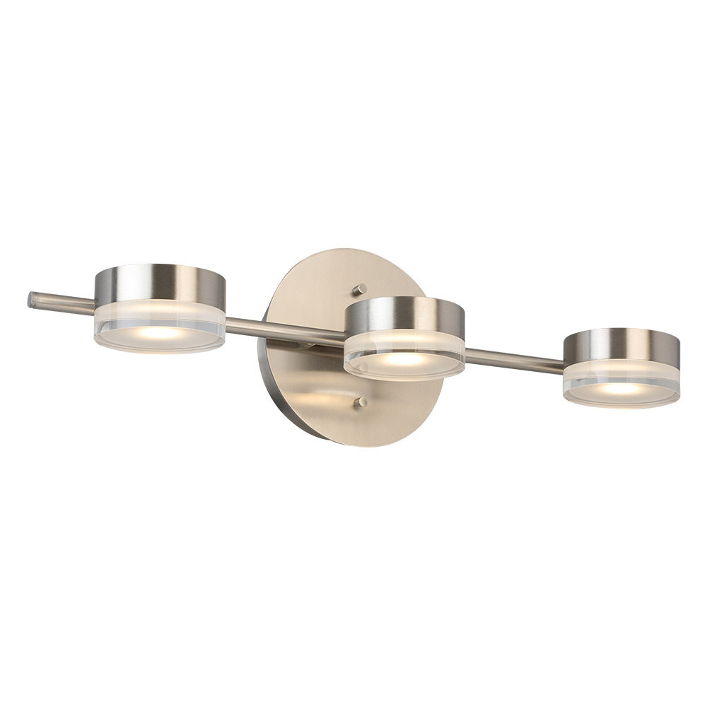 Latitude Run Alsan 3 Light Dimmable Led Brushed Nickel Vanity