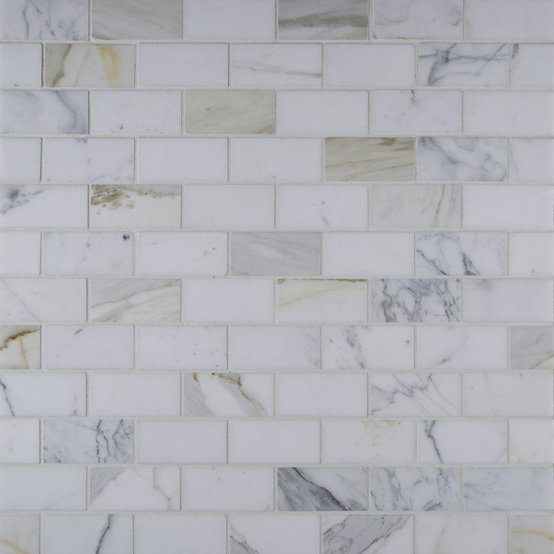 Msi Calacatta Gold 2 X 4 Marble Brick Joint Mosaic Wall Floor Tile Reviews Wayfair