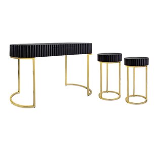 Humberwood Scalloped 3 Piece Coffee Table Set by Everly Quinn
