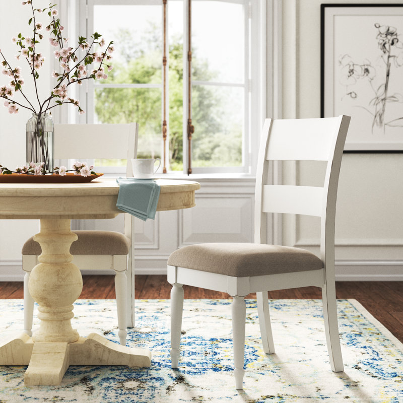 Jaclin Linen Ladder Back Side Chair