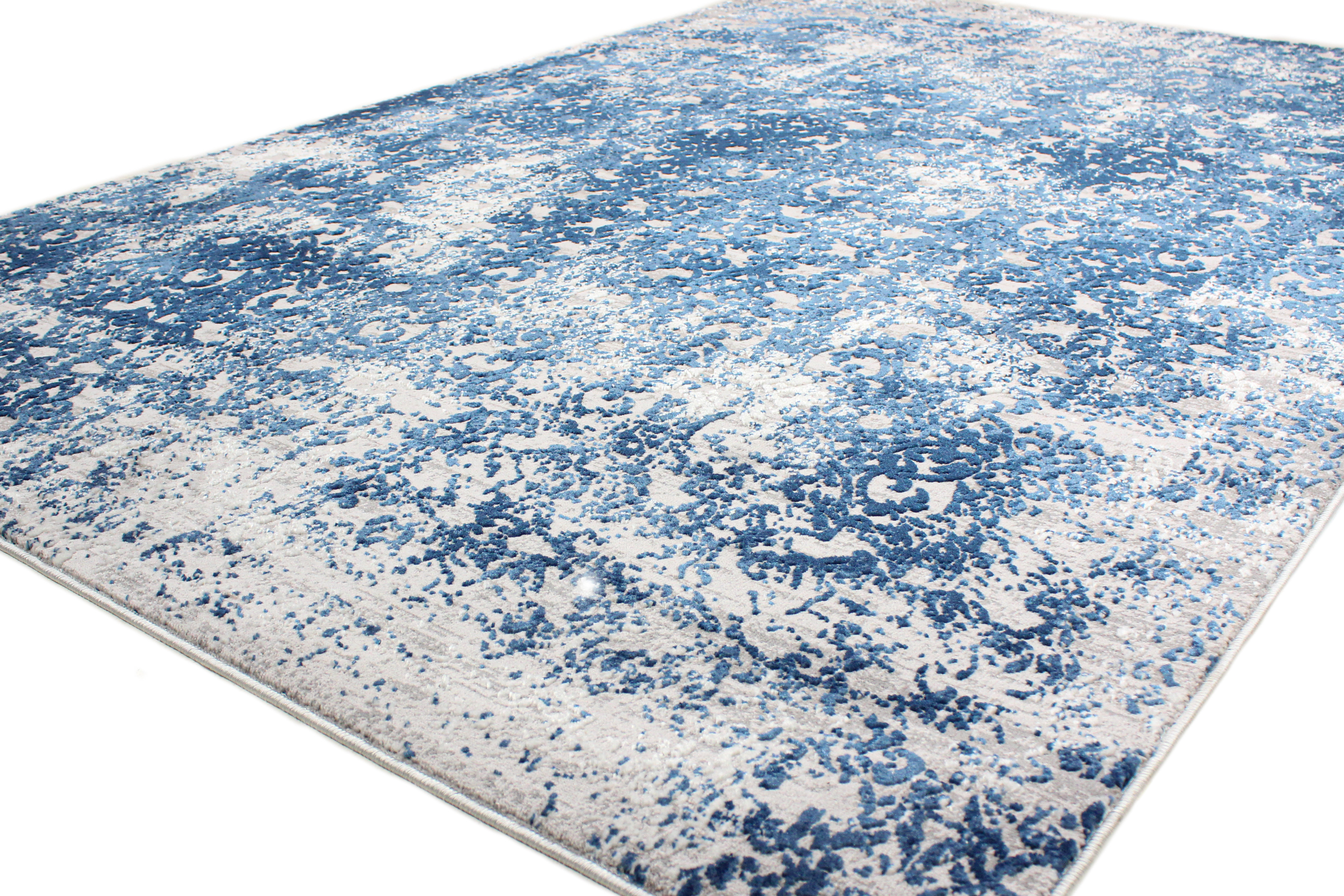 17 Stories Cipriani Power Loom Blue Rug Wayfair